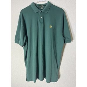 RALPH LAUREN Green Polo Shirt RARE CROWN CREST LOGO Men's Large